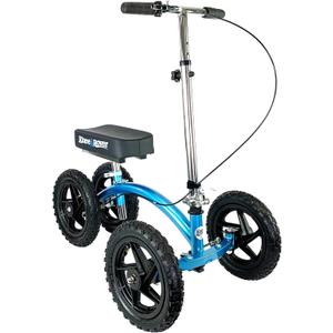 KneeRover Quad All Terrain Knee Scooter for Adults for Foot Surgery Heavy Duty Knee Walker for Broken Ankle Foot Injuries Recovery - Leg Scooter Best Knee Crutch Alternative (Metallic Blue)