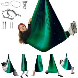 Sensory Swing for Kids & Adults, Indoor & Outdoor Double Layer Therapy Swing, Cuddle Swing with 360°Swivel Hardware Holds to 300LBS for Calming, Relaxing and Autism, ADHD or SPD