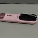 Go Brush Pro for Short Hair Hair Straightener Brush Cordless & Portable with 300M Negative Ions, 4 Temps Fast Heating, Game Day Ready Styling Tool for Watch Parties, Travel & Daily Use Pink