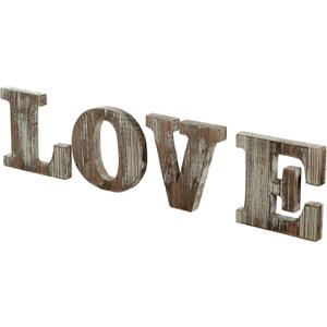 MyGift Decorative Torched Wood Love Cut Out Letters Sign for Wedding Decor, Standing Wooden Word Art Sign for Dorm Decoration, Anniversary, Valentine's Day