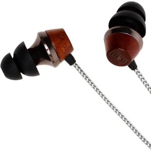 Symphonized ALN 2.0 Premium Genuine Wood in-Ear Noise-isolating Headphone, Earbud, Earphones with Innovative Shield Technology Cable and Mic (Silver)