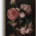 InSimSea Framed Canvas Prints Art Vintage Decor, Botanical Canvas Wall Art Decor for Bedroom, Framed Floral Prints for Living Room, French Country Wall Decoration, 24"x36" (36L" x 24W", Peony)