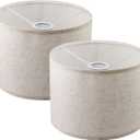 2Pack Drum Spider Shade Drum Lampshade Cover for Floor Light Lampshades Replacement for Bedside Table Lamp, inch, Linen