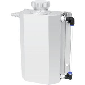EVIL ENERGY Radiator Coolant Overflow Tank, Coolant Recovery Tank Aluminum 2L Silver