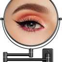 Benbilry 9" Large Size Wall Mounted Makeup Vanity Mirror, 1X/10X Magnifying Double Sided Shaving Mirror for Bathroom, 360 Swivel Extendable Arm, Black