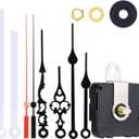 Non-Ticking Hands Quartz DIY Wall Clock Movement Mechanism DIY Repair Parts Replacement with 3 Different Pairs of Hands (1/4 Inch Shaft Length)