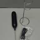 CIRCLE JOY Powerful Milk Frother Handheld with Stand Rechargeable Milk Foamer Electric Mini Drink Mixer for Coffee, Cappuccino, Lattes, Frappe, Matcha and Hot Chocolate, Black