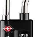 Master Lock Padlock, Set Your Own Combination TSA Accepted Luggage Lock, 1-5/16 in. Wide, 4696D, Black