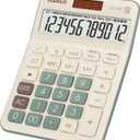 Desktop Calculator Large LCD Display 12 Digit Number Big Button Tax Financial Accounting Calculator, Battery and Solar Powered, for Desk Office Home Business Use(OS-130T Green)