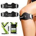 HANDBODE Patellar Tendon Support Strap, Silicone Knee Brace for men women, Adjustable Patella Band Support Pain Relief, Fit Hiking, Running, Basketball, Jumpers Knee, Osgood Schlatter, 2 Pack