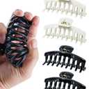 Mesovor 4 Pack Silicone Flexible Hair Claw Clips, 4.33" Large Claw Clip