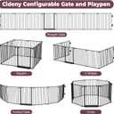 190" Extra Wide Baby Gate Playpen, Adjustable Baby Fence Play Yard, Long Dog Gates Indoor for Stair Doorway Fireplace, Large Child Gate for Toddler Kid Pet, Family Essentials Safty Gate, Black