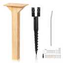 Little Library Mount Kit, Waterproof 4x4x31.5" Wood Post, Post Bracket, No-Dig Ground Anchor, Easy Installation for Outdoor Use, Ideal for Community Sharing, Support All Sizes of Little Libraries