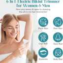 PELCAS Bikini Trimmer for Women Kit 6 in 1 Electric Shaver, Cordless Razors, Nose Hair Trimmer, Shaver for Women & Men Pubic Hair, Private Area, Legs, Face, Nose, Eyebrow, Body Hair Removal