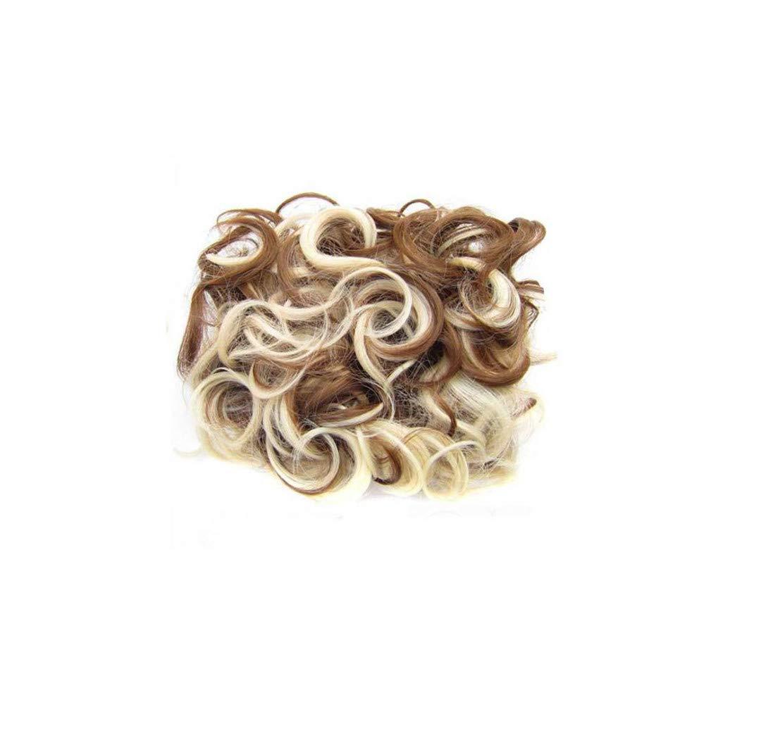 Curly Gray hair bun Elastic Net Synthetic Hair Bun With Two Plastic Combs Updo Cover Accessories For Women 12H613
