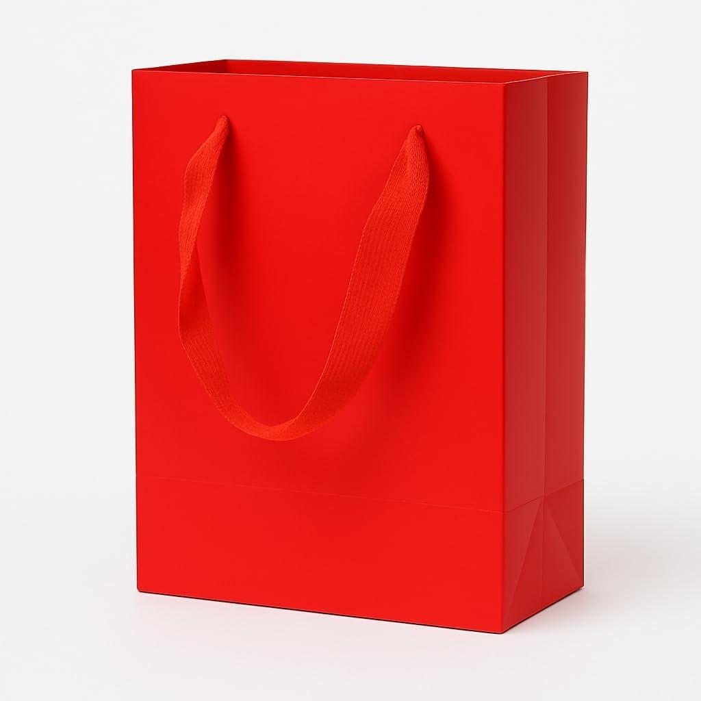 Aosric 30 Pack 7x4x9 Red Gift Bags  Medium Sturdy & Reusable Premium Gift Bags for Books, Clothing Accessories, Skincare, Boutique Gift, Party Favors, Weddings, Birthdays, Christmas and Holidays