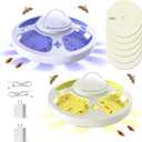 2 Packs Flea Traps for Inside Your Home with 6 Sticky Pads, Fleas Light Traps Kills Fleas in House, Hanging Flea Lamp with USB Cable Pest Control for Bugs Moths Gnats Indoor and Outdoor