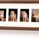 Hans 4"x16" Frames Collage Photo Frame Single Mat with Eight 1.5x2.5 Openings and Satin Solid Frame Horizontal or Vertical(8 Openings)