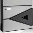 Wall Mount Mailbox,Large Capacity Locking Mailbox for Outside,Galvanized Steel Cover and Rust-Proof Metal Post Box with Newspaper Holder,15.7"x15.7"x4.3" Black,MD039G