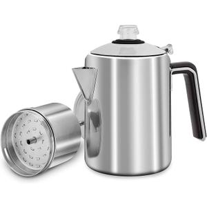 Hillbond 9 Cup Percolator Coffee Pot, Stainless Steel, Outdoor Camping, 72.0 fl oz