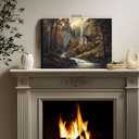 Fall Canvas Wall Art, Autumn Church Wall Decor, Forest Wall Art, Religious Art, Forest Posters Prints Pictures for Home Living Room Bedroom 16x24 Inch