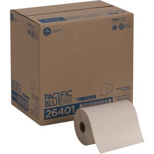 Georgia-Pacific Pacific Blue Basic Recycled Paper Towel Roll (Previously Branded Envision) by GP PRO (Georgia-Pacific), Brown, 26401, 350 Feet Per Roll, 12 Rolls Per Case