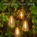 Minetom 100FT Outdoor String Lights with Remote, Shatterproof ST38 LED Bulbs, Waterproof Patio Lights with 3 Modes, Dimmable & Connectable 2700K Hanging Lights for Backyard Porch Deck Balcony