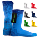LUX Sports Grip Socks for Cleat Sports - Unisex, Ankle-High, US 6-11.5, White - DualGrip Anti Slip Socks for Men & Women - Arch Compression, Moisture-Wicking for Soccer, Football, Baseball & More