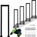 Hand Rails for Outdoor Steps, Matte Black U Shaped Handrails for Indoor Stairs, Non-Slip Stair Railing Industrial Wrought Iron Railing for Stairs Garden Loft Corridor, 1Pcs(Tall:90cm/3ft)