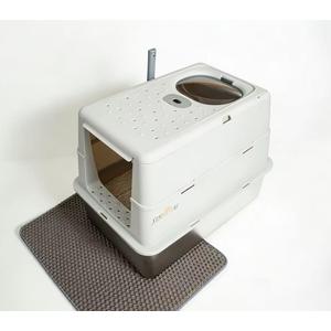 Enclosed Stainless Steel Cat Litter Boxs 21" L x12.2 W x 16.5" H with Litter Mat & Scoop.