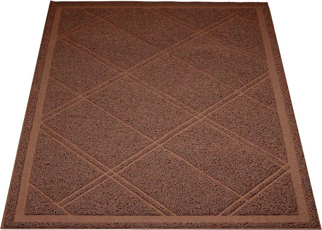Amazon Basics Less-Mess Cat Litter Box Mat, 24" x 35", Unscented, Brown (1 Count (Pack of 1))