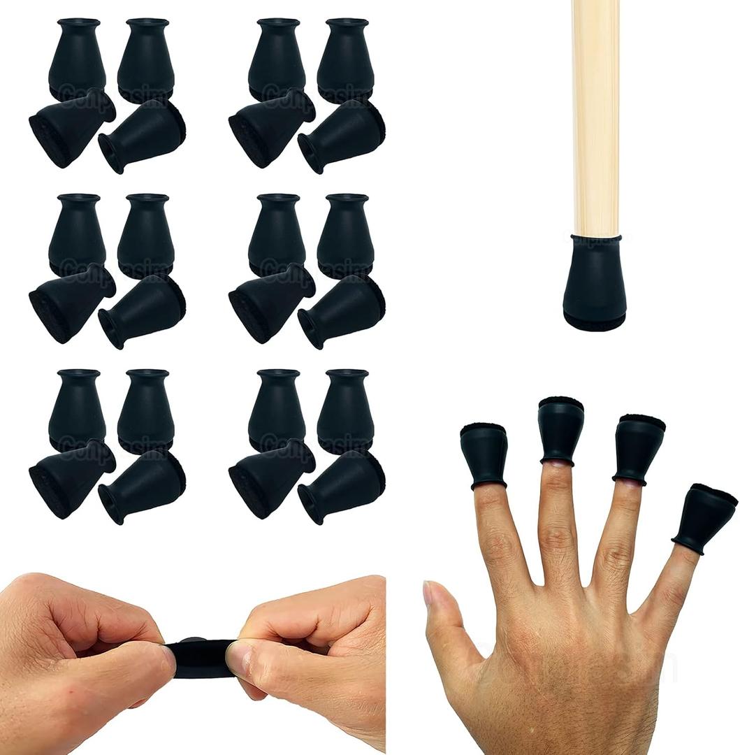 Extra Small Silicone Chair Leg Floor Protectors with Felt, FIT 19/32 to 15/16 Glide Chair Leg Caps Silicon Furniture Leg Feet Cover Bottom Slide Protect Hardwood Floors No Scratches No Noise 24 Pack