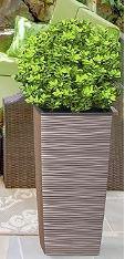 Heavy Duty Tall Planters for Outdoor Plants, Indoor Grande Plant Pots, Boxes, Trees, Flower Pots, 2-Piece Set, 3.4 Gallon, Modern Design, Built-in Drainage, Front Porch Decor,  Mocha