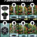 Yzert Solar Fountain Glass Panel with 2200 mah Battery, 3.5W Floating Solar Water Fountain with 4 Fixed Rods, Solar Pump for Bird Bath, Garden, Pond, Pool, Outdoor (Black Panel White Lights)
