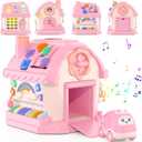 HYES Toys for 1 Year Old Girl Gifts, Musical House Learning Toddler Toys with Story, Letter, Games 1st First Birthday Gifts for Girls 6-12 12-18 Months