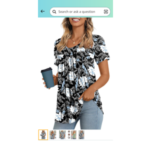 LONGYUAN Womens Tunic Tops 2025 Short Sleeve Shirts Summer Casual Tee Comfy Blouses, 3XL