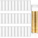 30 Pcs Plastic Coin Tubes, 4 x 0.8 Inch Clear Coin Storage Tube Cylinder Coins Storage Holders with Screw Lid for Coins Collection Supplies, Bank Rolls, Home, Shop