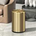 9L/2.4Gal Gold Trash Can,Brass Bathroom Garbae Can with Flipping Lid,Small Brass Garbage Can for Office, Laundry Room,Bedroom,Hotel