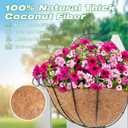 Y&M 14 Inch Pre-Formed Half Round Coco Fiber Hanging Basket Liner, Half Round Coco Replacement Liner - 4pcs