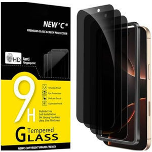 NEW'C Privacy for iPhone 17 Pro Max, iPhone 16 Pro Max Screen Protector (6.9 inches), AntiSpy Tempered Glass Film,Enhanced 28 Degree Privacy Angle Easy Installation Tool Included, Pack of 5 