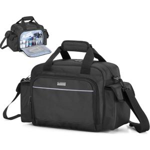 Trunab Home Health Nurse Bag Empty, Portable Medical Supplies Shoulder Bag for Hospice, Home Visit, Hospital Interns, Black, Bag Only