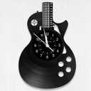 KingLive Guitar Vinyl Wall Clock Gifts for Holiday,Black Guitar Music Wall Clock Instrument Art Unique Gifts for Men Women Guitar Player for Birthday Wall Decor