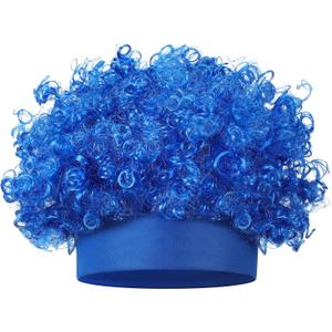 Hairy Headband Crazy Hair Day Fun Wig Hat Costume Accessory for Women Men Spirit Week Halloween Cosplay Sport (Navy Blue C)