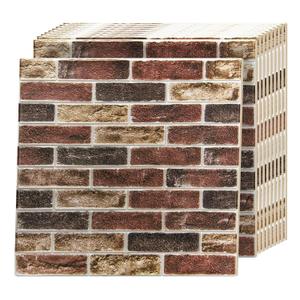 Art3d 10Pcs Large Size 52.5 Sq.FT 3D Self-Adhesive Foam Brick Wall Panels, Red Brown(10 Pack) (52.5 Square Feet)
