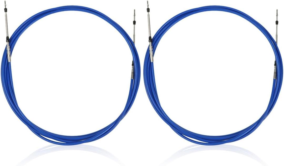 10FT 13FT 20FT 8FT Marine Throttle Shift Control Cable 33C Blue Compatible with Marine Outboard Engine Control Box (2Pcs,20ft/6 Meter)