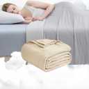 EMME Queen Size Summer Cooling Comforter & 50"x70" Cotton Throw Blanket