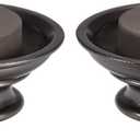 uxcell Curtain Rod Finials,Plastic End for 19mm Dia(Max.) Rod,35mm X 54mm Brown Tone 2pcs
