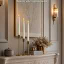 Homemory 9.6 Inches Waxy Flameless Taper Candles with Remote Timer Dimmer, Flickering LED Candlesticks, Battery Operated Window Candle for Christmas Wedding Home Decor, Ivory, 6 Pcs