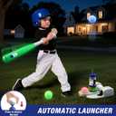 QDRAGON 2 in 1 T Ball Sets for Kids 3-5 5-8, Tee Ball Set with Automatic Pitching Machine/Adjustable Batting Bat & Stand/6 Balls, Baseball Toys Outdoor Sport for Toddlers Boys