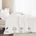 Andency Comforter Full Size Set, White Fluffy Comforter Full Size 3 Pieces, Super Soft Warm Fleece Faux Fur Bedding Set, Luxury Fuzzy Heavy Bed Set for Winter